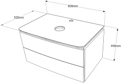 Velvex Тумба с раковиной Luna 80 подвесная белая – фотография-15